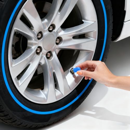 Image of Outus 20 Pcs Tire Valve Stem Caps Car Tire Caps Plastic Universal Black Valve Stem Covers for Bike Bicycle Cars SUV Trucks Motorcycles(Blue)