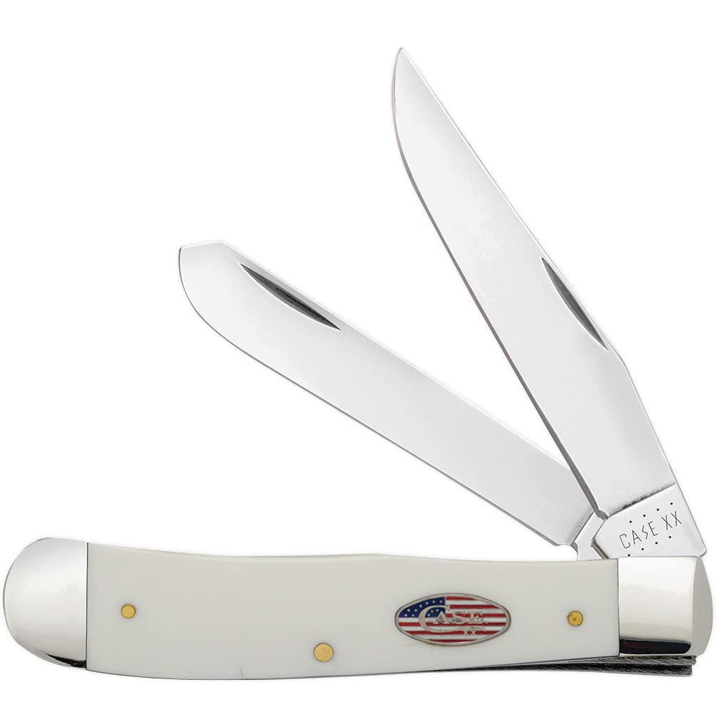 Amazon.com: Case XX WR Pocket Knife Trapper White Synthetic Stars