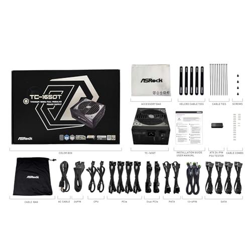 Image of ASRock Taichi TC-1650T 1650W ATX 3.1 & PCIe 5.1 Power Supply, 80 Plus Titanium, Cybenetics Titanium & Lambda A+, Native 12V-2x6 with TempGuard, 100% Japanese Capacitors, 10-Year Warranty