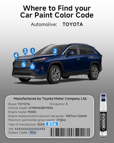 Image of 8S6 Dark /Nautical Blue Metallic Touch Up Paint Compatible with Toyota Exact Match 2 in 1 Touch up Paint for Chips and Nicks Repair
