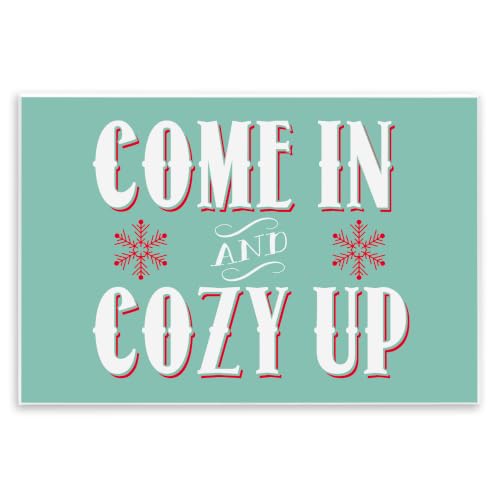 Cozy Christmas Snowflake Phrase, 13 x 19 Inch Mounted Print on Wall Plaque