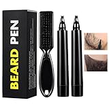 LAKPYN 2-Teilig Set Bartstift für Männer mit Bürste,Wasserfest langlebig, Ein Geschenk für Vater und Großvater（Schwarz）