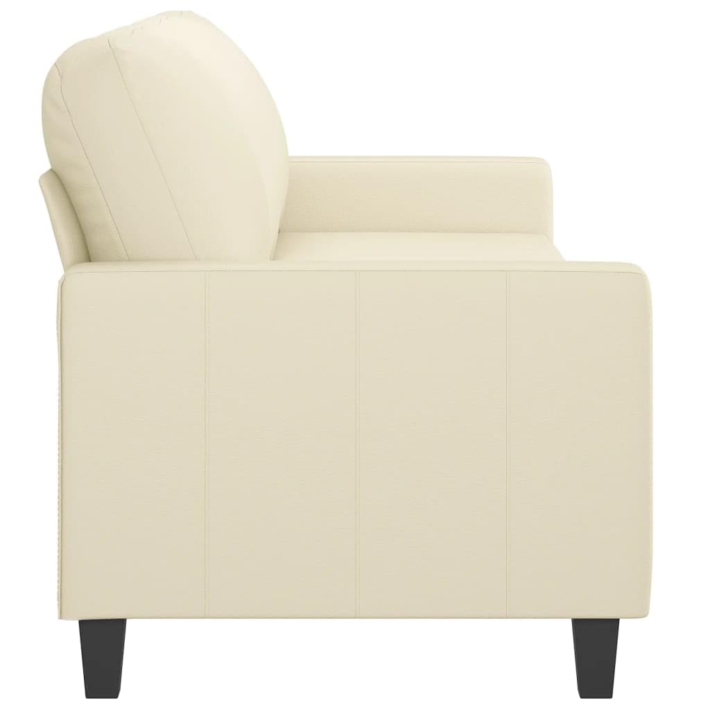 SECOLI Canapé 3 places, en cuir synthétique, moderne, 3 places, avec accoudoirs, pour salon, chambre à coucher, bureau, appartement, 180 cm, crème