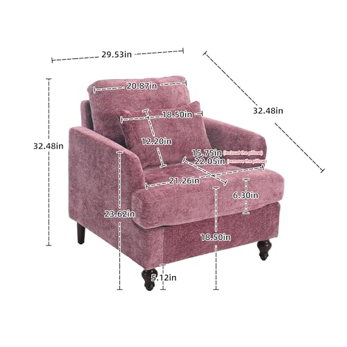 Sillón Plegable Chenille Rojo miniatura 2