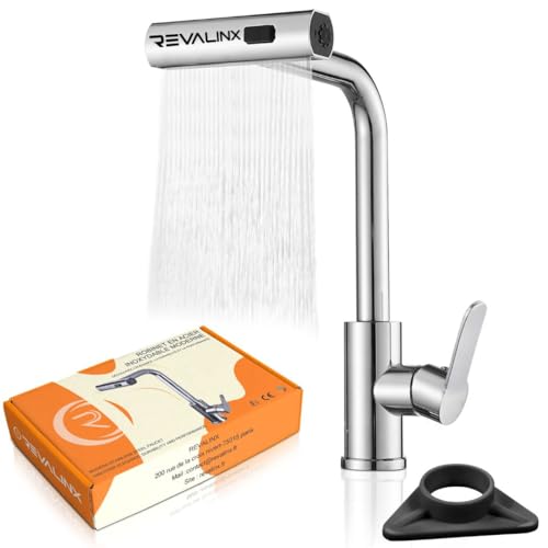Robinet de Cuisine Douchette, Extractible- Cascade Rotatif 360° | 3 Modes | Mitigeur Cuisine avec Douchette Évier Inox Haute Pression | Robinet Cuisine Moderne avec Levier Unique