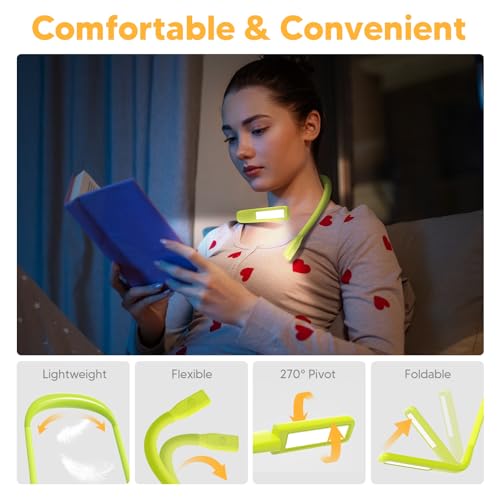 Image of Neck Book Light for Reading at Night, Back to School Supplies College Dorm Essentials Bed Lamp for Teen Boys Girls Stocking Stuffers Christmas Birthday Gifts for Readers Reading Accessories