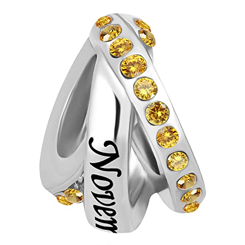 Image of LSxAB Birthstones Charms fits Pandora Bracelet for Women Happy Birthday to January-December Charm for Bracelet Necklace Pendant for Women Jewelry