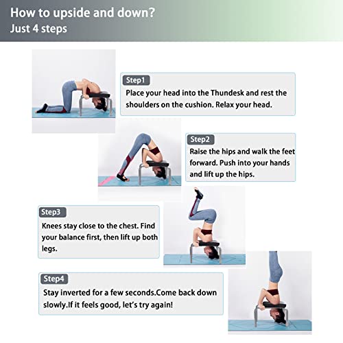 Koksry Yoga Headstand Bench, Metal Yoga Inversion Chair Max Load 330Lb With Pu Pad, Headstand Stool For Home，Relieve Fatigue And Shape Body #TOP1