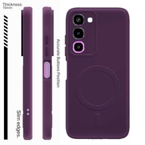 Image of Outlouders Back Cover for Realme P4R 5G | Soft Matte Silicone | Slim Fit | Magnetic-Safe Logo Design (Magnetic-Safe Not Compatible) | Shockproof | Camera Protection Bumper Case (Purple)