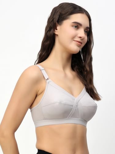 Image of Floret Women's Pure Cotton-Fabric Non Padded & Non-Wired Cut & Sew /Full Coverage Bra