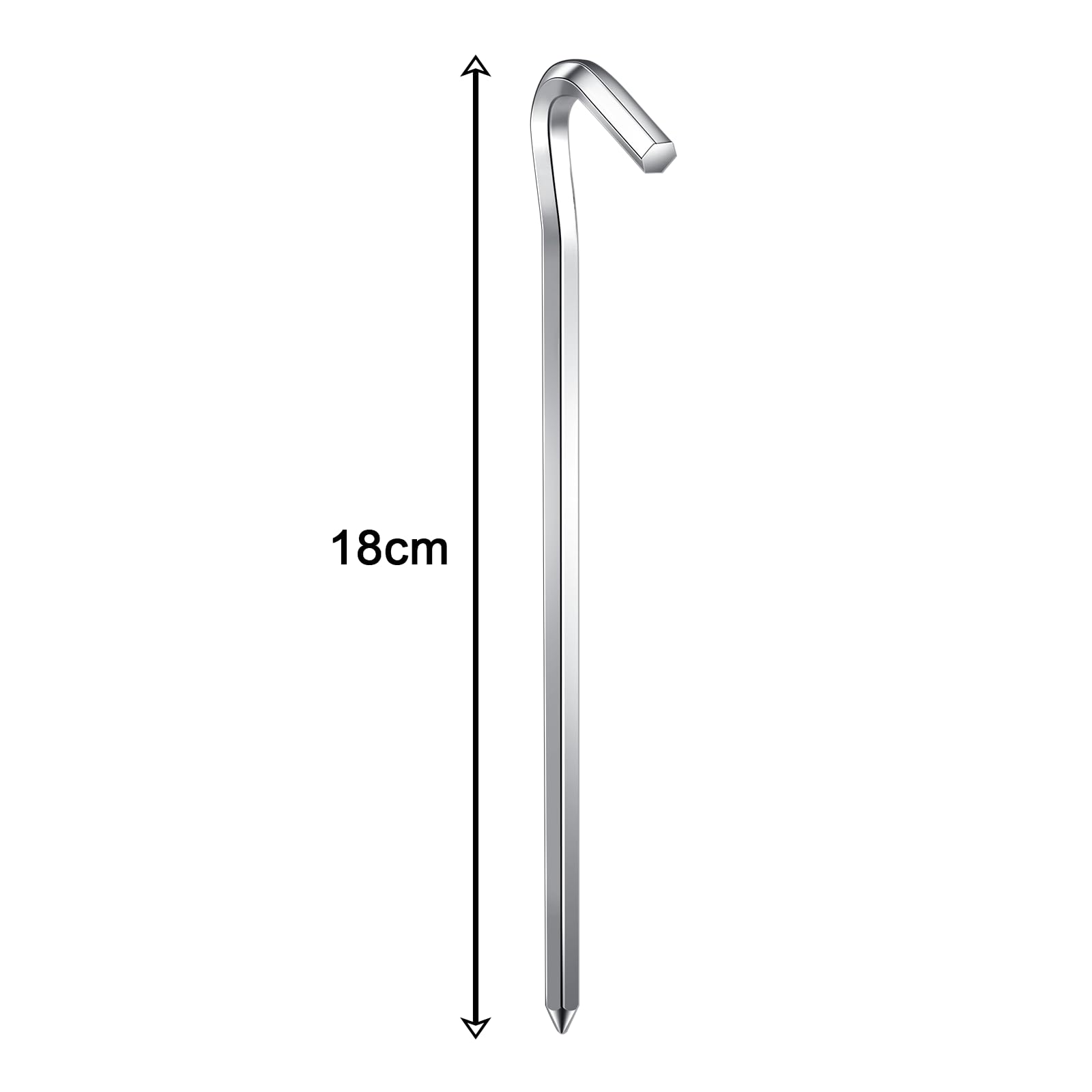 Piquets De Tente En Alliage D'aluminium, 18 Cm, Lot De 6 Avec Sac De Rangement – Robustes Et Légers Pour Camping