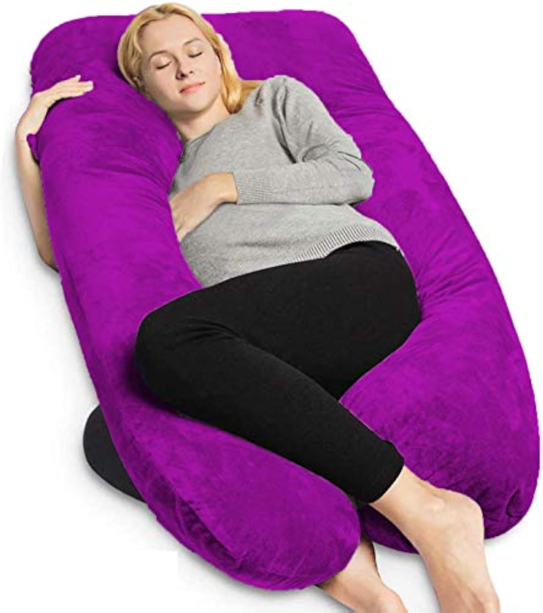 Pregnancy Pillow with Velvet Cover, U-Shape