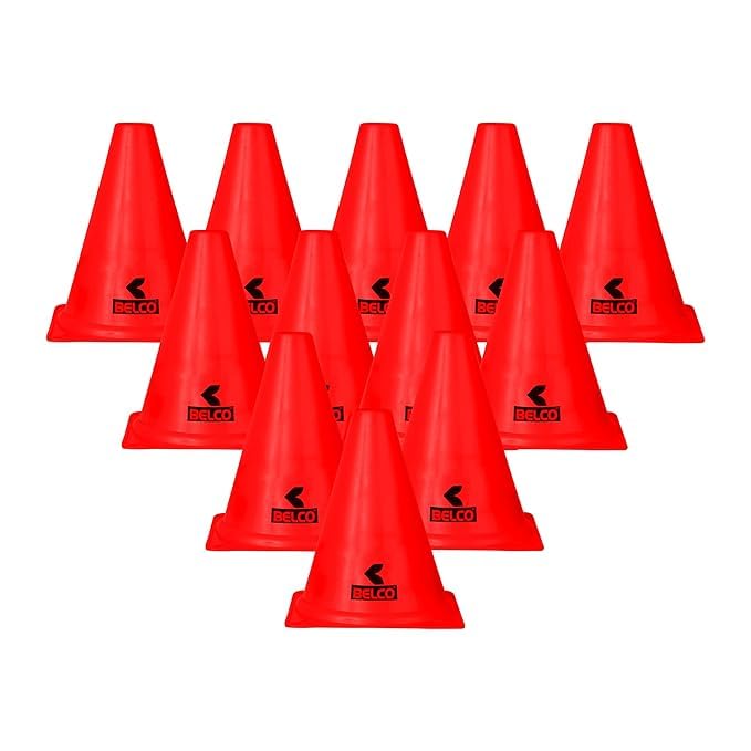 Sports Agility Training Marker Cones for Football Fitness Track and Field Kids Cricket6 Inch Cone Marker Set Red (RED, Pack of 12)-image-17