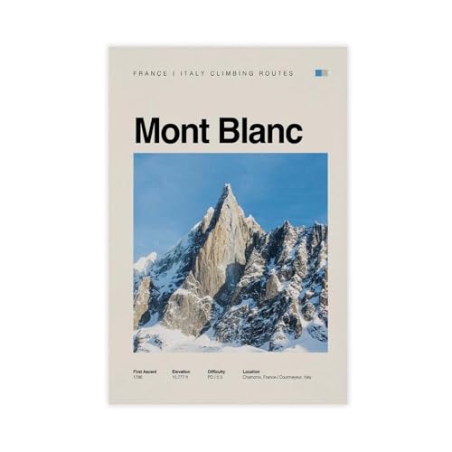 Itinéraires de randonnée poster toile escalade 40x61 cm déco salon