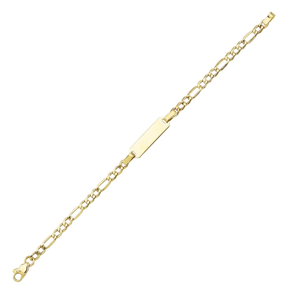 JC Schmuck 585 Gold Baby ID-Armband Kinder Goldarmband 14 cm I Figaro Armband mit Gravur Taufarmband Gold Namensarmband I Babyarmband mit Namen I Kinderschmuck made in Germany I 8482