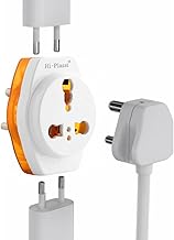 Hi-Plasst 6a to 16a Converter Plug | 5 Amp to 15 Amp Converter Plug with 2 Extra sockets (Jumbo 16a, 1) (Jumbo 16a(with 2 pin), 1)