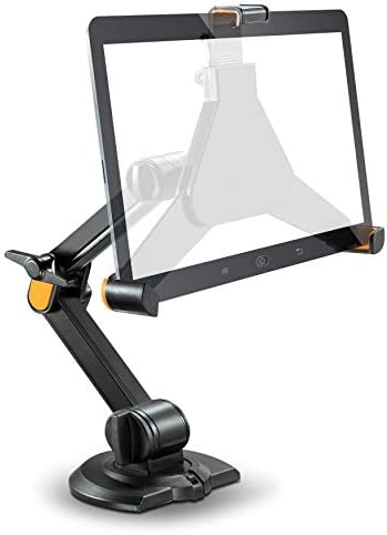 Pyle Home Wall Mount Tablet Security Holder - Adjustable Tablet Rack Wall Kiosk w/Retractable Aluminum Arm, Silicone Feet, for iPad 1 2 3 4 and Air, Kindle, Galaxy, Android Tablets - Pyle PSPAD05