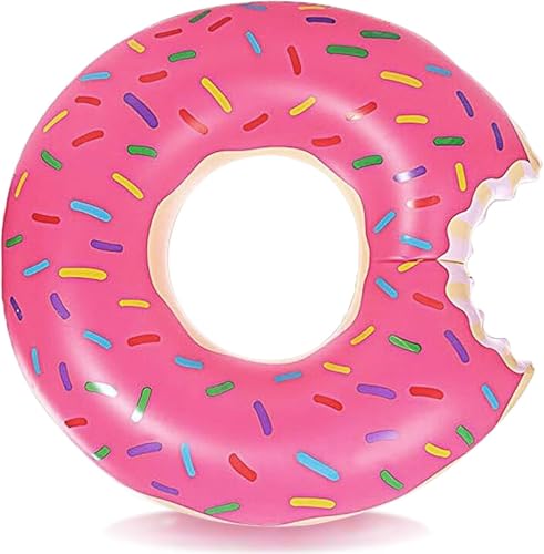 Donut Schwimmring Donut Aufblasbarer Schwimmring Pool Aufblasbare Schwimmreifen für Kinder und Jugendliche Sommer-Schwimmen Party (Rosa-90)