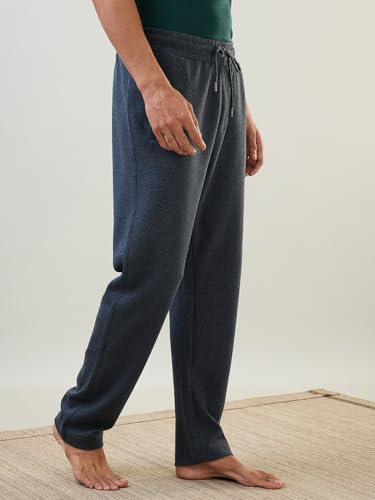 Image of Raymond SleepZ Men Regular Fit Solid Pattern Cotton Polyester Blend Trackpant