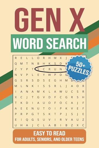 Gen X Crossword Puzzle Book: Word Searches with Easy to Read Print about 1980s Pop Culture, Golden Memories, Classic Toys and More | 6x9 inches, 110 ... … Gift for Vacations, Holidays, and Free Time