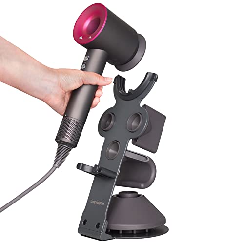 simpletome Support pour sèche-cheveux Dyson Supersonic en alliage d'acier lourd + surface de peinture piano (gris) Cover
