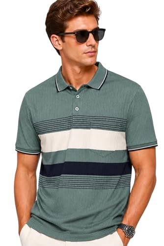 Image of SANE ORIGINALS Polo T-Shirt for Men with Pocket || Striped Polo for Men