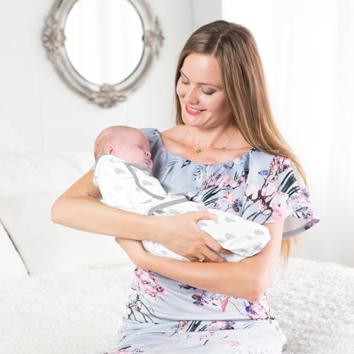 Image of Mama Cheetah Baby Swaddle Sack 3-6 Month, Organic Cotton Swaddling Sleep Sack, Swaddles for Boy Girl, Grey, 3-Pack