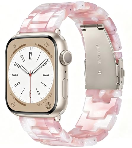 Image of CRIS-BAND Resin Bands Compatible with Apple Watch Series 11 /10 /9 /8 /7 Bands 46mm 45mm 44mm 42mm 41mm 40mm for Women, Strap for iWatch Ultra 3 /2 49mm Series 6 /5 /4 /3 /2 /1 /SE3 Slim Bracelet Wristband