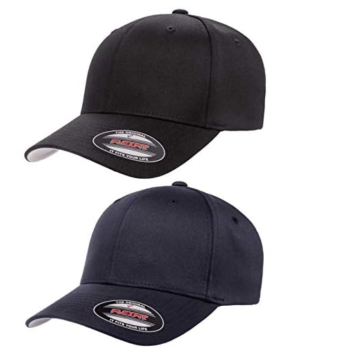 Flexfit Men's Athletic Baseball Fitted Cap, 2pk Black & Dark Navy, XL-XXL