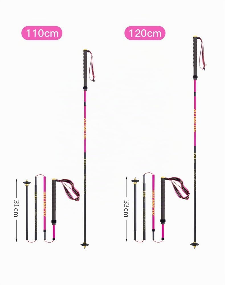 Bastones de Trekking Plegables, Ligeros, Bastones de Trial de Aluminio 110/120cm,Ultraligeros para Correr Senderismo Bastones para Caminar,AONIJIE (120CM)