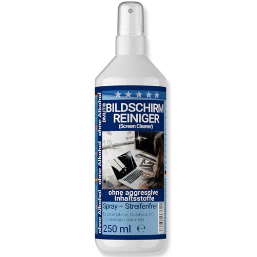 250ml Bildschirmreiniger Spray | gegen Fettflecken & Fingerabdrücke | für alle Displays, Tablets, Handys & Monitore
