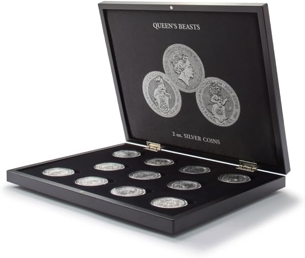 LIGHTHOUSE - Presentation Case for all 11 Queen'S Beast 2Oz. Silver Coins in Original Capsules Capsules