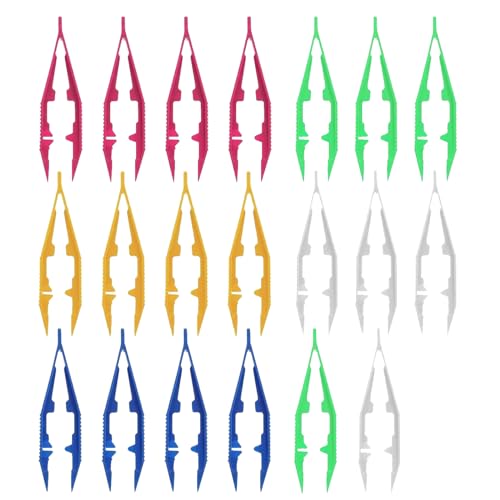 Pinzas de Plástico Paquete,Pinzas Manualidades,Pinzas para Perlas Pinza Manualidades,Pinzas para Abalorios,Pinzas de Plástico Coloridas para Perler Beads,Pinzas de Plástico Paquete de 20 Unidades