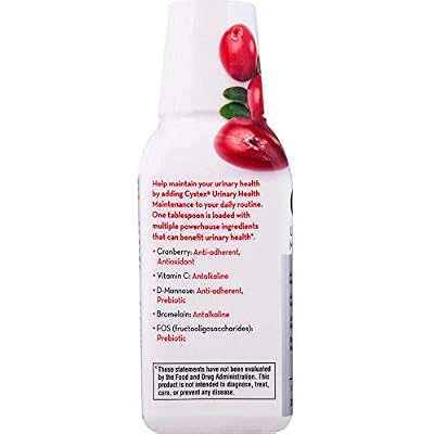 Cystex UTI Prebiotic Cranberry Liquid, Urinary Tract Support with D-Mannose, Vitamin C, and Bromelain, 7.6 FL OZ (Pack of 5)