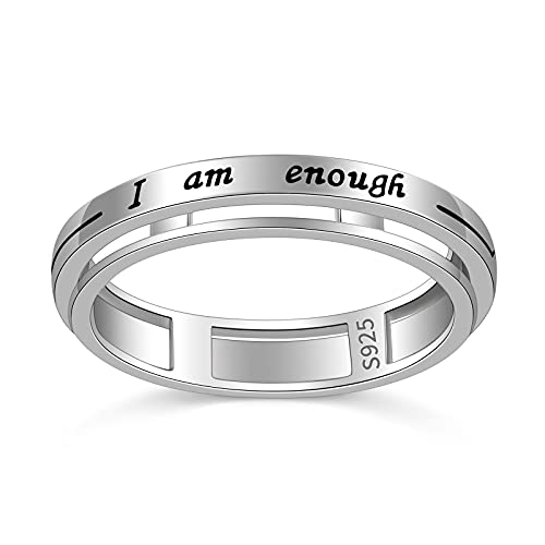 Fidget Spinner Ring S925 Sterling Silver Enough/Evil Eyes/Honeycomb Bee Spinner Band Ring for Women and Men