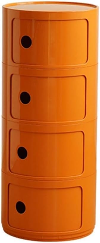 Componibili 2/3/4 Portes,Table D'appoint Porte Coulissante,Léger Et Pratique Table De Chevet Plastique Ronde 2/3/4 Étagères Avec Tiroirs & Porte Coulissante - Armoire...