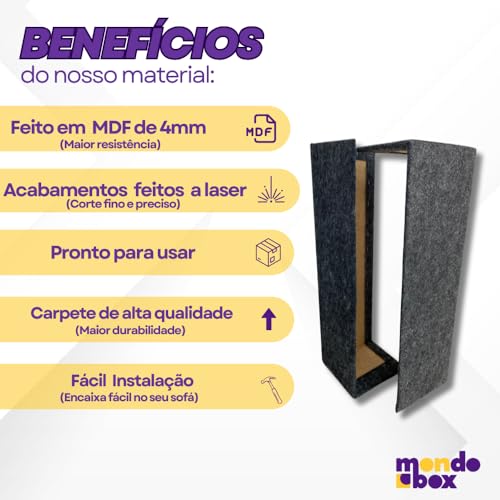 Mondo Box Kit com 2 Arranhadores para Gatos Protetor de Canto para Sofá e Cama Box em MDF com Carpet