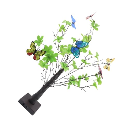 Guangcailun ABS USB Albero luminoso Albero con timer Festa di primavera 55 cm Rami regolabili Eleganti luci per alberi Decorazione pasquale