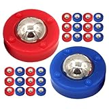 YARNOW Juego de 32 Discos de Repuesto para Tejo de Mesa, Accesorios de Cuentas Deslizantes en Colores Azul y Rojo, Set de Rodillos para Juegos de Tejo y Curling, Uso en Hogar y Clubes