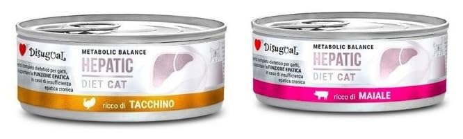 Disugual Dieta Gato Hepático | Necesidades Nutricionales Especiales | Varios Sabores y Mezclas | (12x85Gr, 6X Pavo 6X Cerdo)