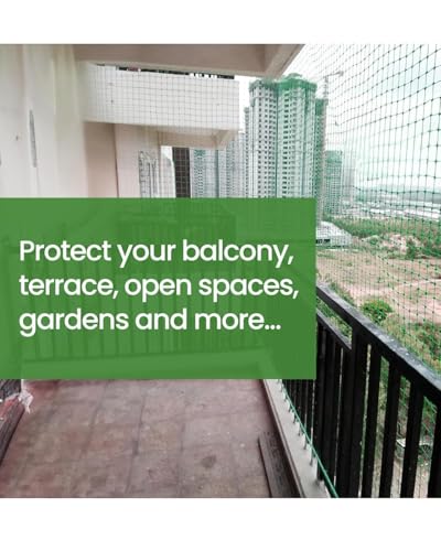 Image of Anti-Bird Pigeon Net for Balcony | Heavy-Duty Bird Net, Green, 12Ft X 90Ft