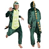 Picture of Afoxsos Adult Green Animal Pajamas Cosplay Costume (X-Large)