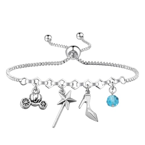 FUSTMW Princess Bracelet Gifts Fairy Tale Princess Gifts Pumpkin Carriage Jewelry Princess Lover Gifts Movie Fans Gift2