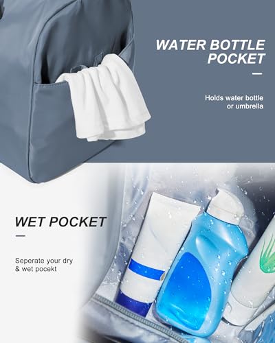 Image of Gym Bag Womens Mens with Shoes Compartment and Wet Pocket Travel Duffel Bags for Women for Plane Sport Gym Tote Bag with Toiletry Bags Waterproof Weekend Overnight Carry on Bag Hospital Holdalls