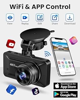 Oryzom Dashcam 4K Pro – Enregistrement Ultra HD avec caméras Avant/arrière, Caméra Voiture avec Capteur G and WDR, Vision Nocturne et Surveillance 24h/24(1080P + Allume-Cigare)+32gb