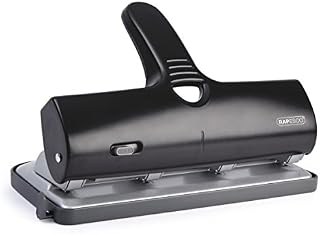 Rapesco 1293 ALU 40 Heavy Duty 4-Hole Punch - Black