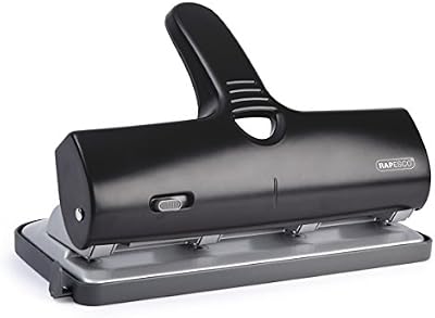 Rapesco 1293 Perforadora de 4 Agujeros de Gruesos ALU 40, Metal, 40 Hojas de Capacidad, Negro,