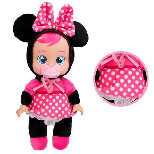 Cry Babies Disney 9" Plush baby doll Tiny Cuddles Inspired by Disney Minnie Mouse That Cry Real Tears for Kids Age 18 Months and Up
