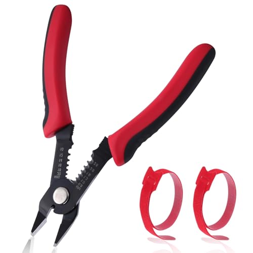 GOLD DEER 5 Inch Wire Cutters Flush Pliers with Supplementary Stripping Handy and Slim Diagonal Cutters 10-20 AWG Wire Stripper Tool Side Cutting Pliers for Electronics Jewelry Crafts