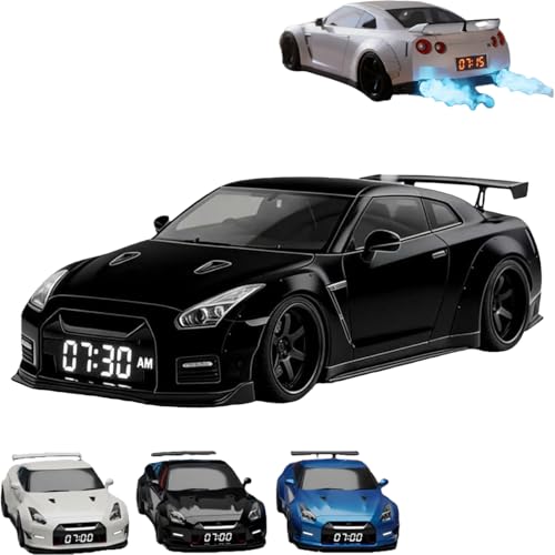 Image of 2026 New Hypercar Alarm Clock with Realistic Engine & Light Effects,Sports Car Alarm Clock,Collector's Car Ornament Gift for Automotive Enthusiasts (Black)